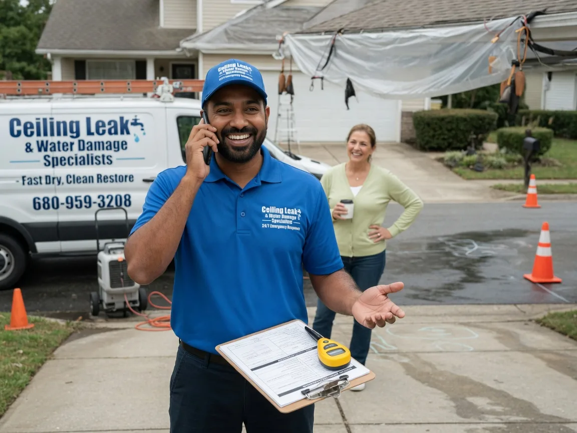 Ceiling Leak Cleanup Kendleton, TX FAQs